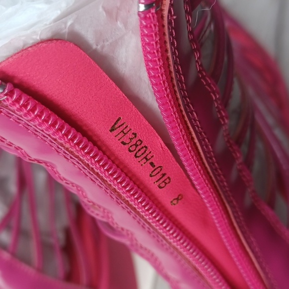 Vivienne Hu VHNY Leather Cage Sandals Fuchsia NIB - Picture 10 of 15